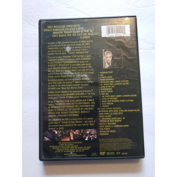 Chris Botti Friends - Night Sessions: Live in Concert (DVD, 2002) - Picture 2 of 3